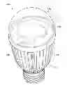 Fig. 01 - LED lamp with remote phosphor on a cap structure