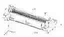Fig. 01 - Connector including module that includes molded part insert-molded with contacts each including first contact part, second contact part, and body that extends between first and second contact parts and includes spring portion greater in width than first and second contact parts