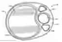 Fig. 01 - Stable and Stackable Tray with Receptacle for Beverage Container and Thumbholds for Secure Grip