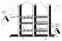 Fig. 01 - STORAGE SYSTEM FOR UTLIZING SPACE BETWEEN WALL STUDS
