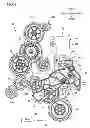 Fig. 05 - Duplex printer with a unidirectional drive source and a gear train with a partially toothed gear