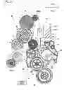 Fig. 12 - Duplex printer with a unidirectional drive source and a gear train with a partially toothed gear
