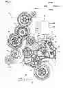Fig. 14 - Duplex printer with a unidirectional drive source and a gear train with a partially toothed gear