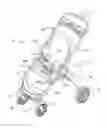 Fig. 01 - Folding travel stroller latch and wheel positioning system