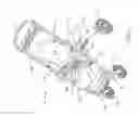 Fig. 02 - Folding travel stroller latch and wheel positioning system