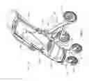 Fig. 04 - Folding travel stroller latch and wheel positioning system