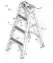 Fig. 01 - Stepladder having a ladder top with conduit holder slot and method