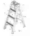 Fig. 02 - Stepladder having a ladder top with conduit holder slot and method