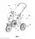 Fig. 02 - Foldable jogging stroller frame with an auto-swiveling mechanism for rear wheel sets thereof