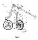 Fig. 06 - Foldable jogging stroller frame with an auto-swiveling mechanism for rear wheel sets thereof