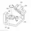 Fig. 01 - Desktop three-dimensional scanner for dental use provided with two-axis motion unit in which camera and projector are coupled to unit for changing horizontal axis of rotation of stage