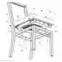 Fig. 01 - Chair with cushion and stackable configuration
