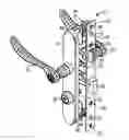 Fig. 01 - DOOR LATCHING AND LOCK ASSEMBLY WITH QUICK-CONNECT DEVICES AND METHODS OF ASSEMBLING DOOR HANDLES, ESCUTCHEON PLATES AND LOCK BODIES UTILIZING QUICK-CONNECT DEVICES
