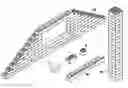 Fig. 01 - Self-locking block and complementary pieces for the raising of pillars and free-standing walls