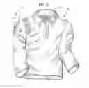 Fig. 03 - Apparel article with integral pre-worn design elements