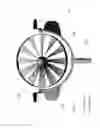 Fig. 12 - Wind turbine with automatic tilting frame for unloading damaging winds encountered by wind turbines