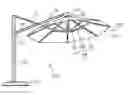 Fig. 01 - Umbrella having a pivot joint to provide additional degrees of freedom of orientation of its canopy