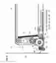 Fig. 16 - Device for handling single sheets, for introducing and distributing rectangular single sheets, especially bank notes, respectively into and out of a container