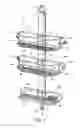Fig. 02 - Shower caddy with shelf adjustably maounted along an elongate support member