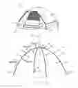 Fig. 02 - Tent system employing an improved spider hub and associated frame structure and method of compacting the frame for reduced storage size