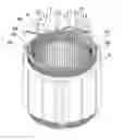 Fig. 01 - Electric rotating machine having a thermistor in a gap between U-shaped and odd-shaped coil ends
