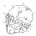Fig. 01 - Football helmet with faceguard having raised eyebrow areas