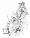 Fig. 49 - Surgical table with patient support having flexible inner frame supported on rigid outer frame
