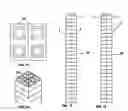 Fig. 08 - SELF-LOCKING BLOCK AND COMPLEMENTARY PIECES FOR THE RAISING OF PILLARS AND FREE-STANDING WALLS