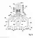 Fig. 13 - Processing device for processing slaughtered and plucked poultry carcasses, comprising poultry-support devices and poultry-processing devices