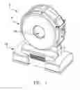 Fig. 02 - Anatomical imaging system having fixed gantry and rotating disc, with adjustable angle of tilt and increased structural integrity, and with improved power transmission and position sensing