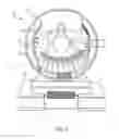 Fig. 04 - Anatomical imaging system having fixed gantry and rotating disc, with adjustable angle of tilt and increased structural integrity, and with improved power transmission and position sensing