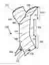 Fig. 01 - Axial turbomachine compressor blade with branches at the base and at the head of the blade
