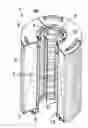 Fig. 01 - Filter element comprising hollow cylindrical filter medium body and filter device