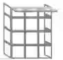 Fig. 01 - DEPLOYING AND FOLDING MODULES SYSTEM FOR THE DISPLAY AND SALE OF GOODS