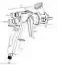 Fig. 01 - Liquid spray gun, spray gun platform, and spray head assembly