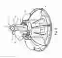 Fig. 12 - Poultry feed distribution system with feeding devices having rotatable attachment parts with drop tubes hingedly connected thereto
