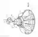 Fig. 13 - Poultry feed distribution system with feeding devices having rotatable attachment parts with drop tubes hingedly connected thereto