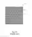 Fig. 31 - Nonwoven material having discrete three-dimensional deformations with wide base openings and specific fiber concentrations
