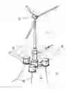 Fig. 01 - Submersible active support structure for turbine towers and substations or similar elements, in offshore facilities