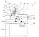 Fig. 01 - Particulate material supplying apparatus with a downwardly slanting discharge gutter which rotates side to side