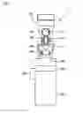 Fig. 02 - Particulate material supplying apparatus with a downwardly slanting discharge gutter which rotates side to side