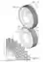 Fig. 15 - Apparatus having forming members with surface texture for making nonwoven material having discrete three-dimensional deformations with wide base openings