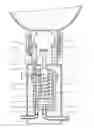 Fig. 01 - Flush tank with discharge valve and triggering mechanism therefor