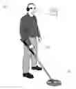 Fig. 01 - Wireless metal detector having headset with display and camera