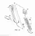 Fig. 13 - MAGAZINE AND FIREARM WITH POSITIONAL ADJUSTMENT OF MAGAZINE SPRING