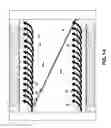 Fig. 15 - Adjustable gate, having multiple guttering systems, multiple impact-absorbing systems, multiple anti-warping systems, multiple anti-sagging systems, multiple personal-injury-eliminating systems, and self-centering angle-locking safety truss