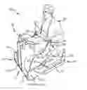 Fig. 01 - Passenger restraint for upright, straddle-type seating in an amusement park ride vehicle