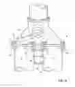 Fig. 11 - Sludge concentrator assembly with varying first stage separator, combined with a second stage, clean flow outlet incorporating fixed and variable flow restrictor orifices