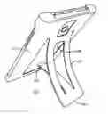 Fig. 01 - Electronic portable device shell having an integral stand and stand brace
