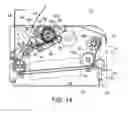 Fig. 14 - Paper sheet stacking mechanism and paper sheet handling device